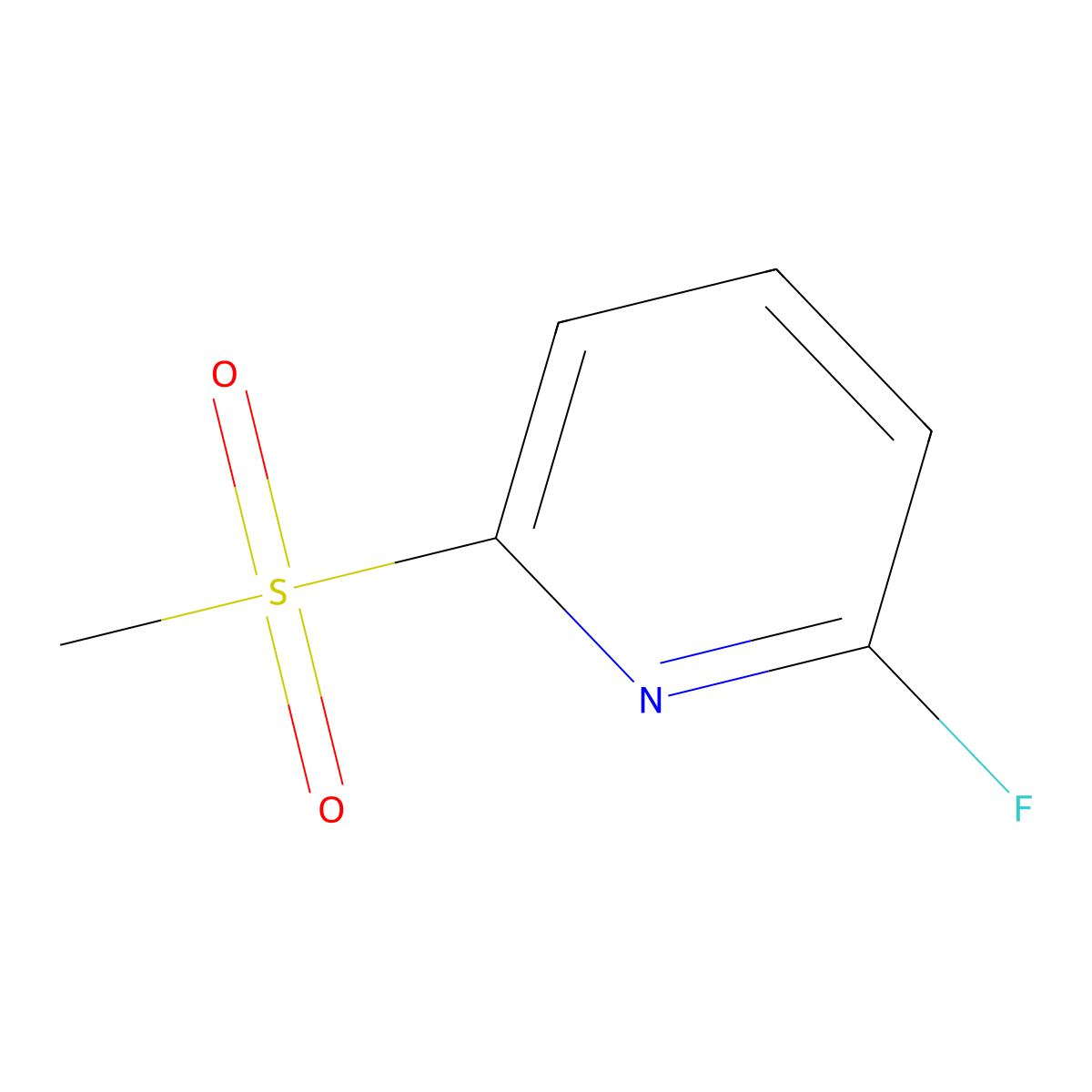 2-Fluoro-6-(methylsulfonyl)pyridine molecular structure, CAS 1207609-64-0