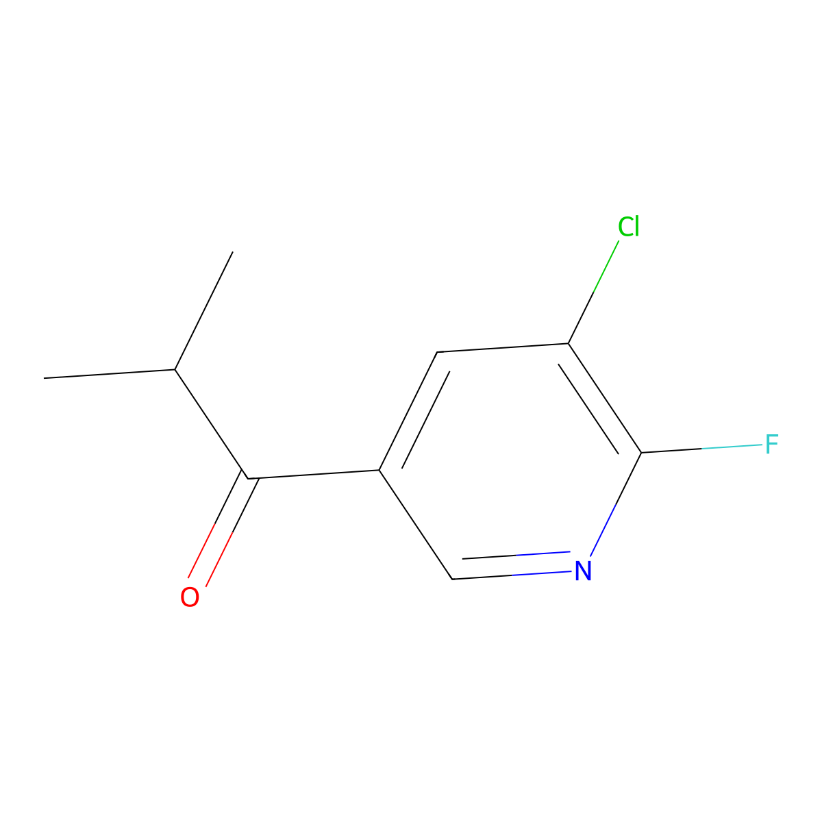 1-(5-Chloro-6-fluoro-3-pyridinyl)-2-methyl-1-propanone molecular structure, CAS 1207614-42-3