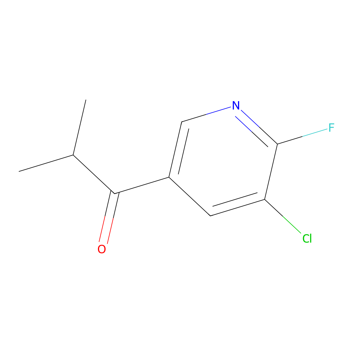 1-(5-Chloro-6-fluoro-3-pyridinyl)-2-methyl-1-propanone molecular structure, CAS 1207614-42-3