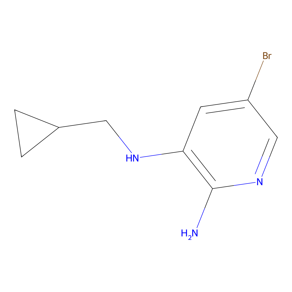 5-Bromo-N3-(cyclopropylmethyl)pyridine-2,3-diamine molecular structure, CAS 1207623-65-1