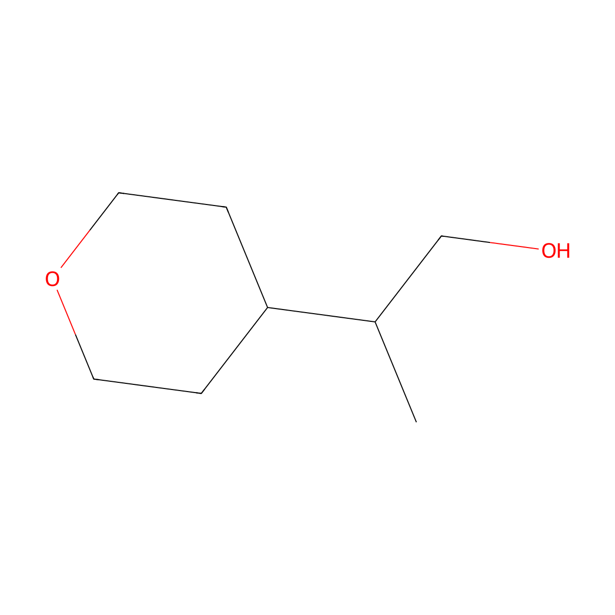 2-(Oxan-4-yl)propan-1-ol molecular structure, CAS 1207624-35-8