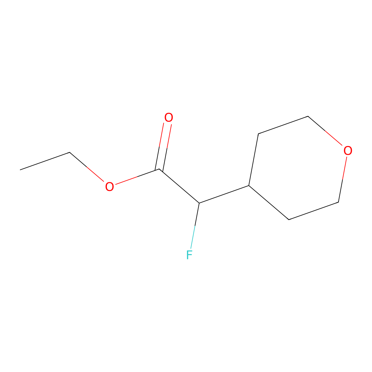 Ethyl fluoro(tetrahydro-2H-pyran-4-yl)acetate molecular structure, CAS 1207624-38-1