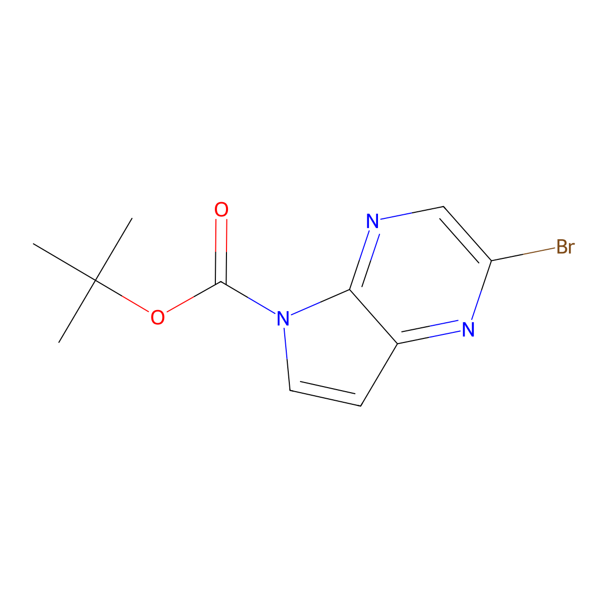 tert-Butyl 2-bromo-5H-pyrrolo[2,3-b]pyrazine-5-carboxylate molecular structure, CAS 1207625-13-5