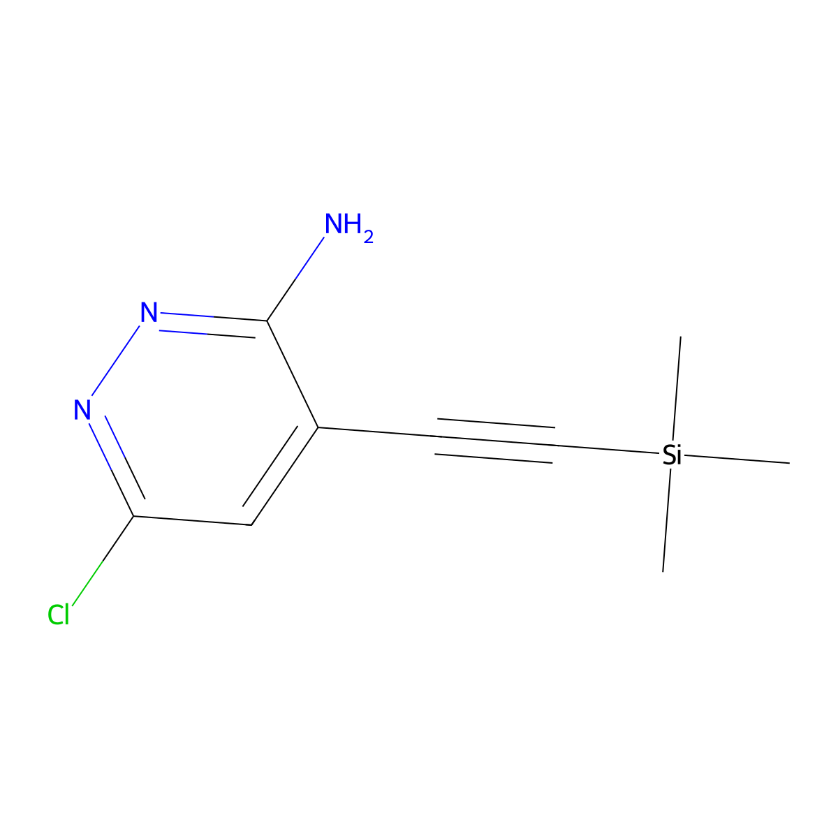 6-Chloro-4-((trimethylsilyl)ethynyl)pyridazin-3-amine molecular structure, CAS 1207625-15-7