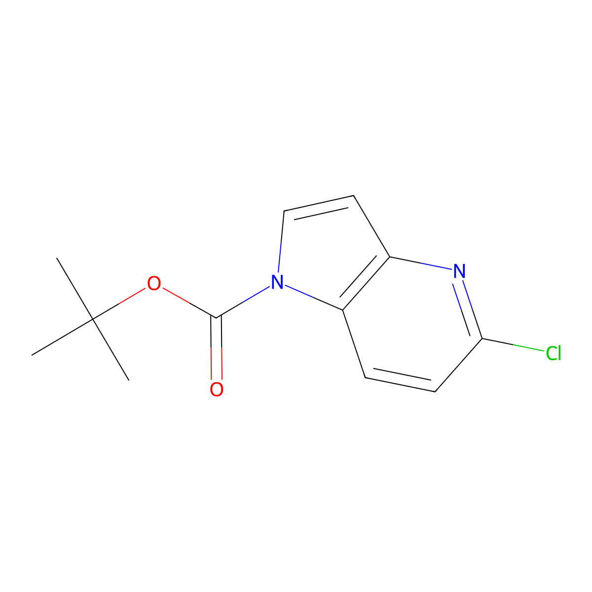 tert-butyl 5-chloro-1H-pyrrolo[3,2-b]pyridine-1-carboxylate molecular structure, CAS 1207625-34-0