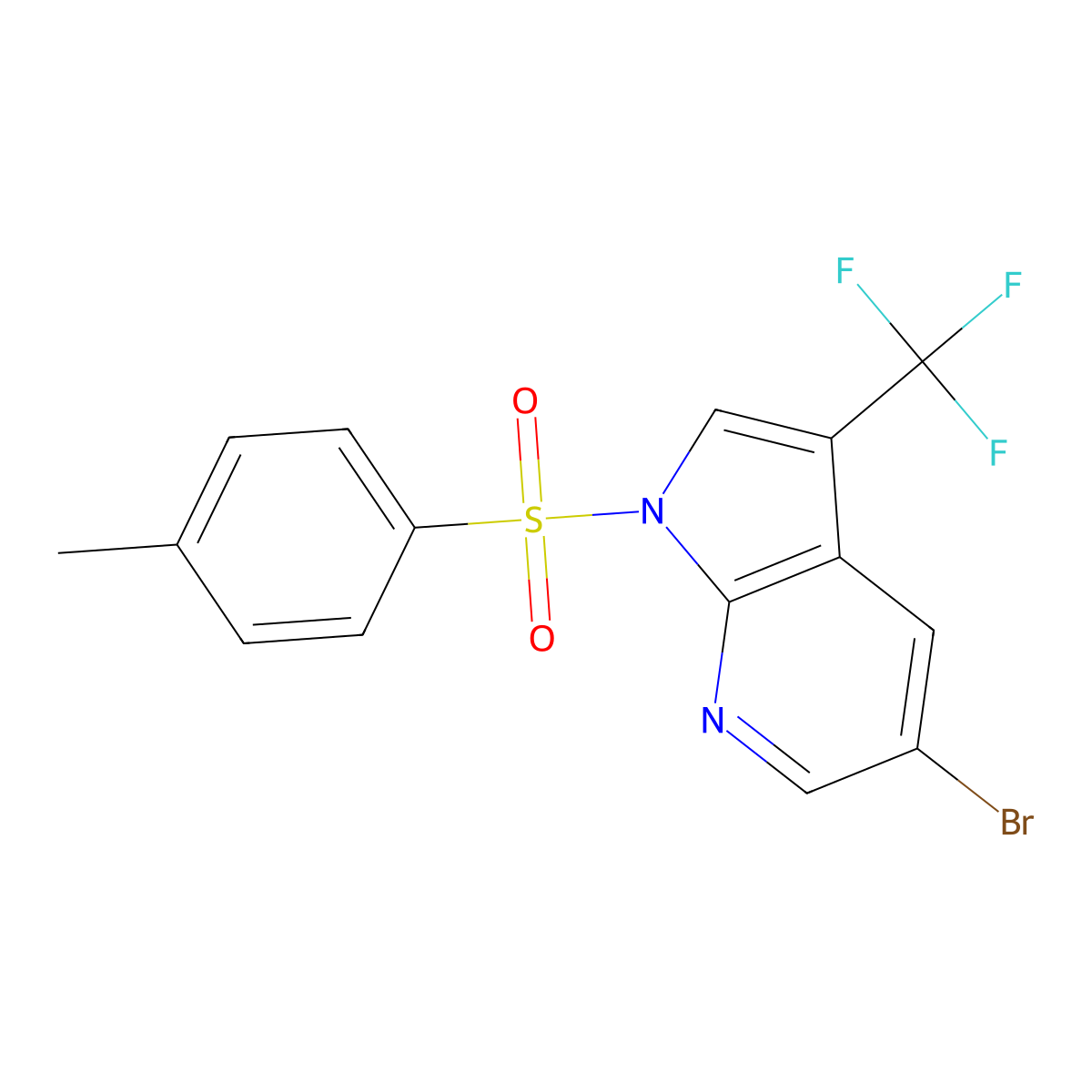 5-Bromo-1-tosyl-3-(trifluoromethyl)-1H-pyrrolo[2,3-b]pyridine molecular structure, CAS 1207625-37-3