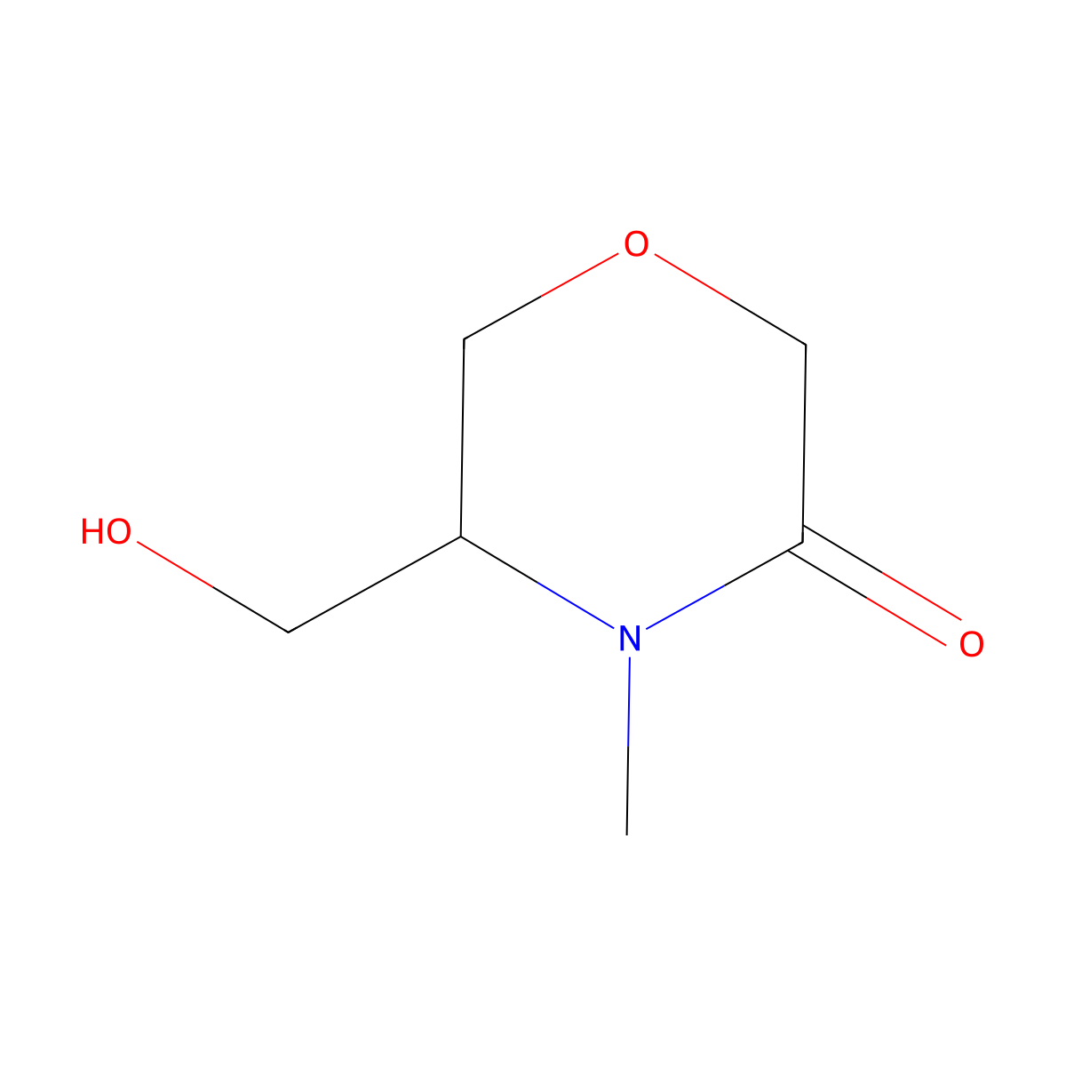 (5S)-5-(hydroxymethyl)-4-methylmorpholin-3-one molecular structure, CAS 1207625-91-9