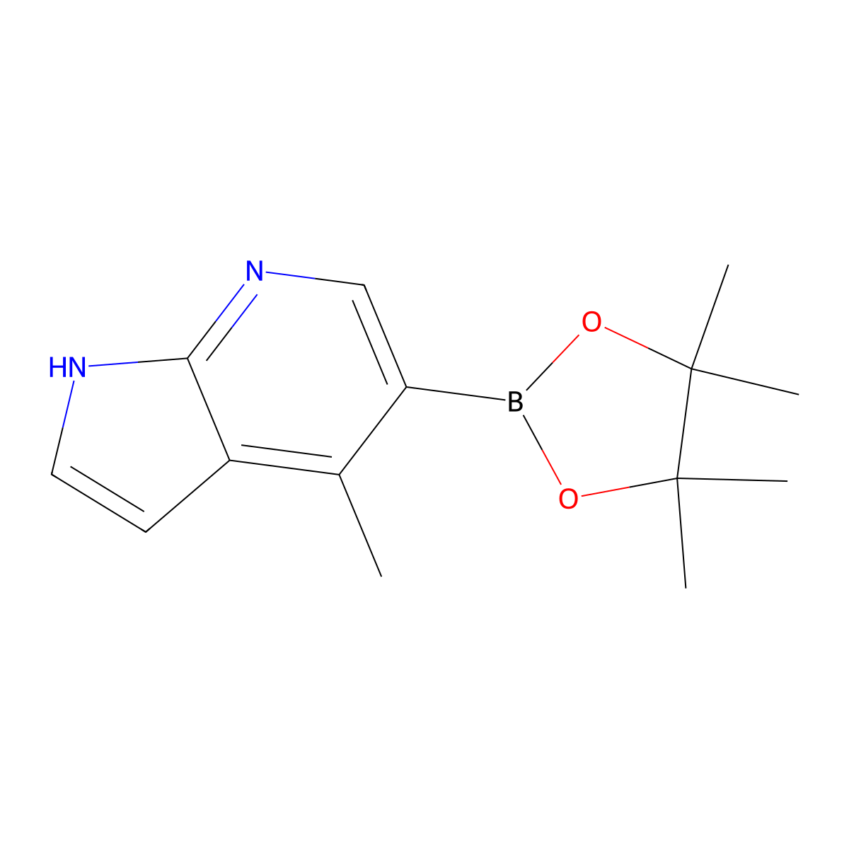 4-methyl-5-(4,4,5,5-tetramethyl-1,3,2-dioxaborolan-2-yl)-1H-pyrrolo[2,3-b]pyridine molecular structure, CAS 1207626-84-3
