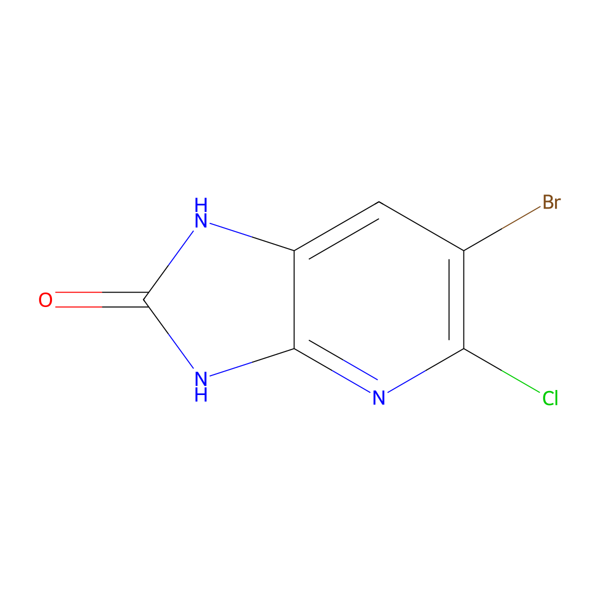6-Bromo-5-chloro-1H-imidazo[4,5-b]pyridin-2(3H)-one molecular structure, CAS 1207627-28-8