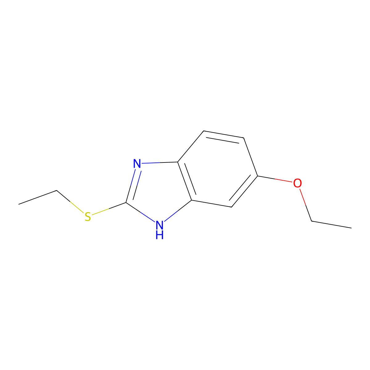 5-Ethoxy-2-ethylmercaptobenzimidazole molecular structure, CAS 120764-43-4