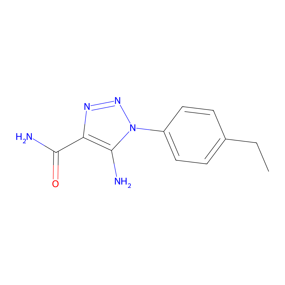 5-amino-1-(4-ethylphenyl)-1H-1,2,3-triazole-4-carboxamide molecular structure, CAS 1207662-94-9