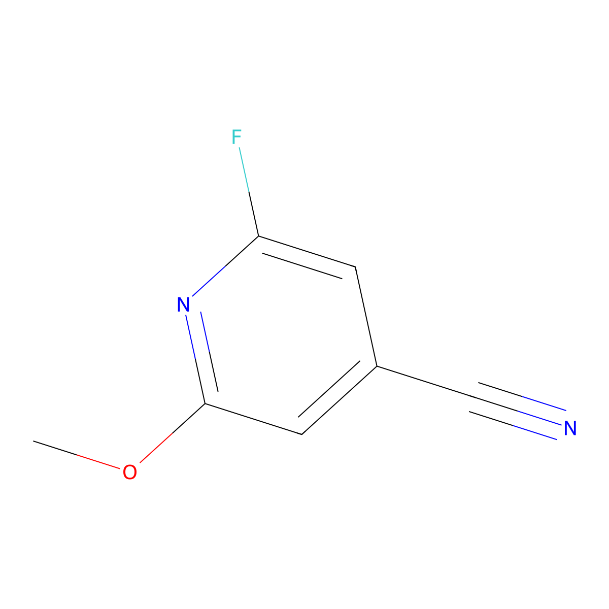 2-Fluoro-6-methoxyisonicotinonitrile molecular structure, CAS 1207665-43-7