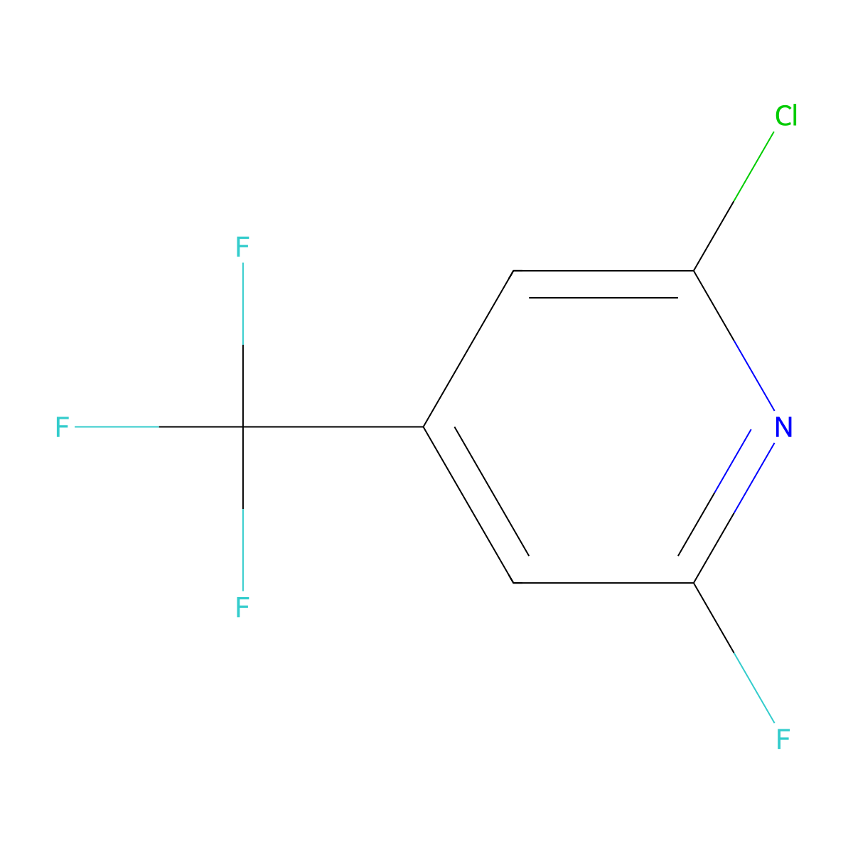 2-Chloro-6-fluoro-4-(trifluoromethyl)pyridine molecular structure, CAS 1207665-87-9
