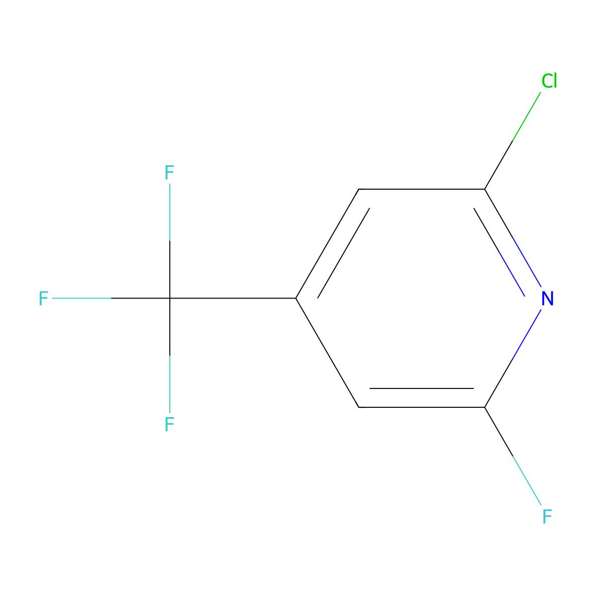 2-Chloro-6-fluoro-4-(trifluoromethyl)pyridine molecular structure, CAS 1207665-87-9
