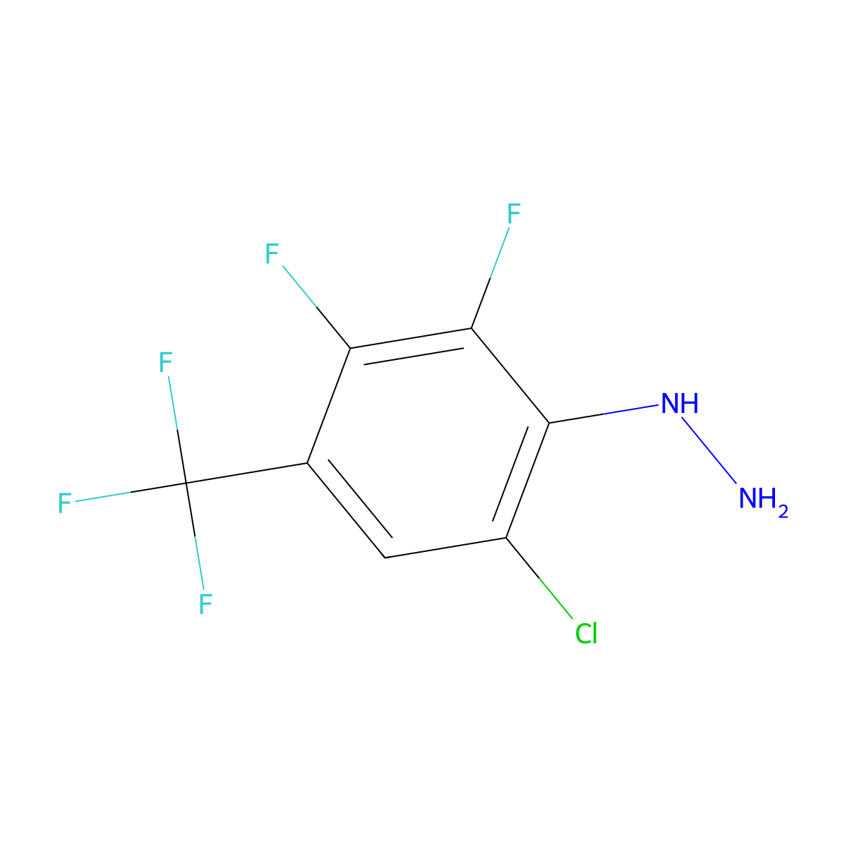 6-Chloro-2,3-difluoro-4-(trifluoromethyl)phenylhydrazine molecular structure, CAS 120769-98-4