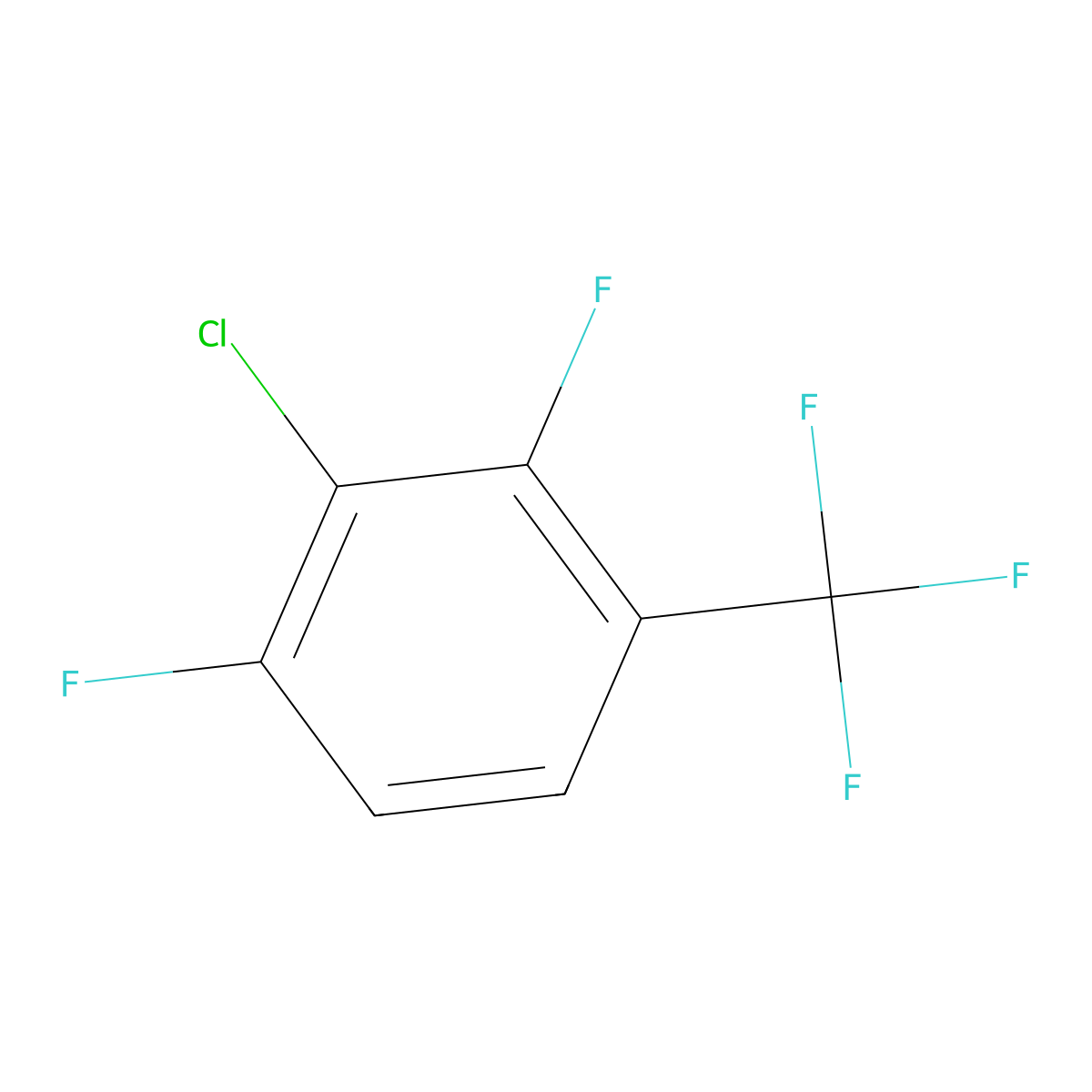 2-Chloro-1,3-difluoro-4-(trifluoromethyl)benzene molecular structure, CAS 120770-03-8