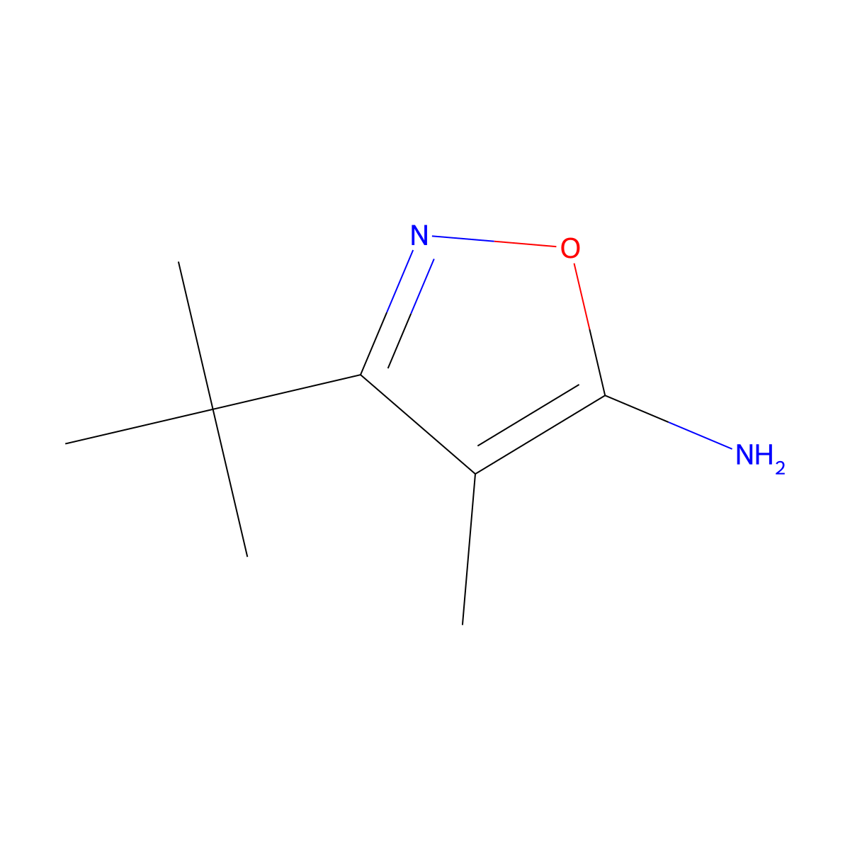 3-(tert-Butyl)-4-methylisoxazol-5-amine molecular structure, CAS 120771-21-3