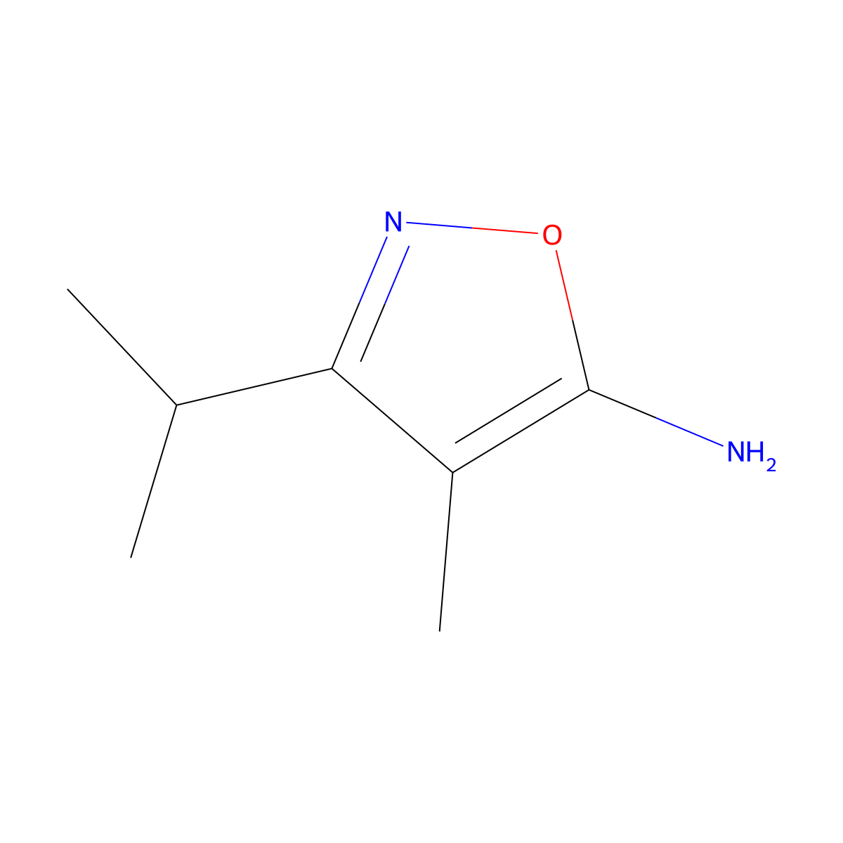 4-Methyl-3-(1-methylethyl)-5-isoxazolamine molecular structure, CAS 120771-22-4