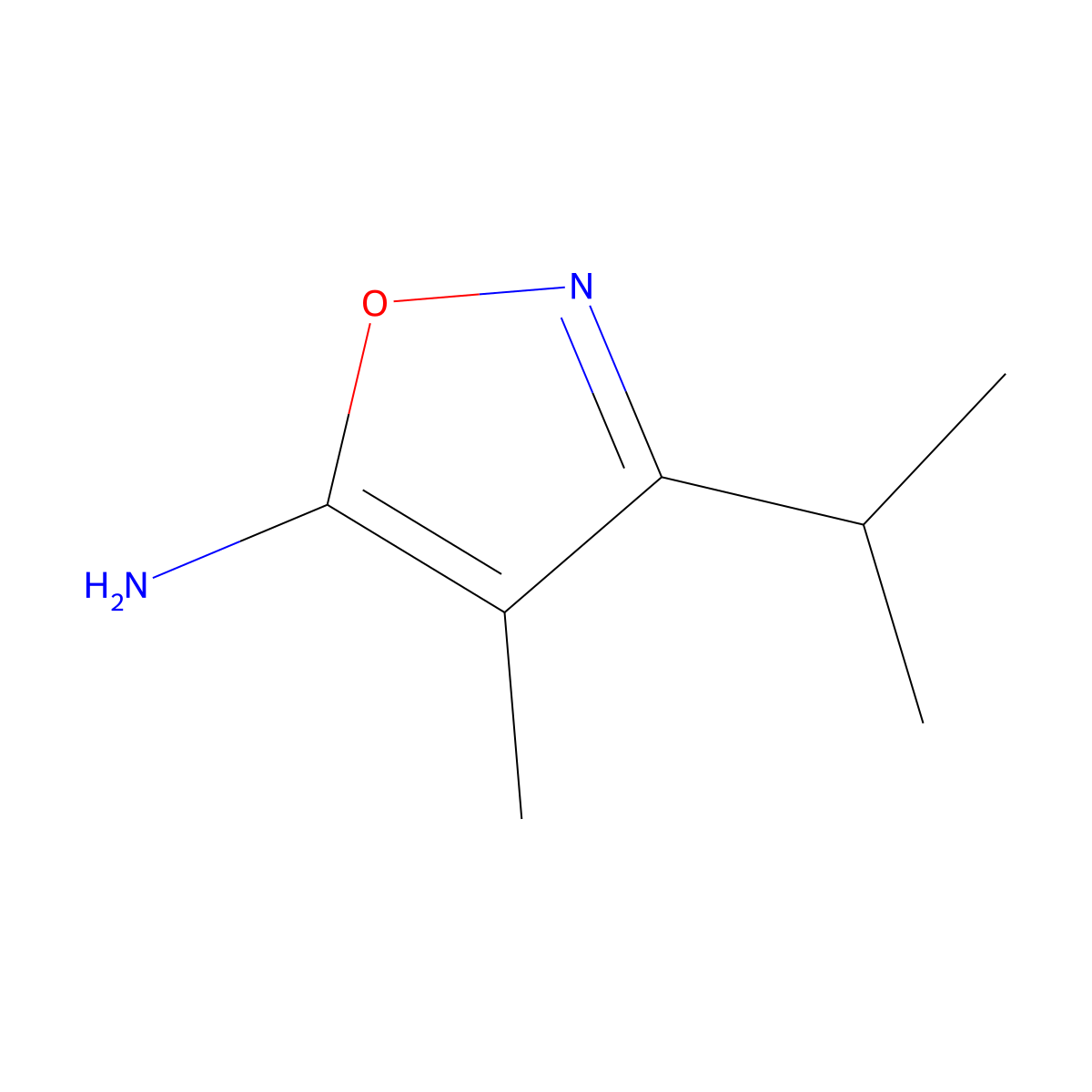 4-Methyl-3-(1-methylethyl)-5-isoxazolamine molecular structure, CAS 120771-22-4