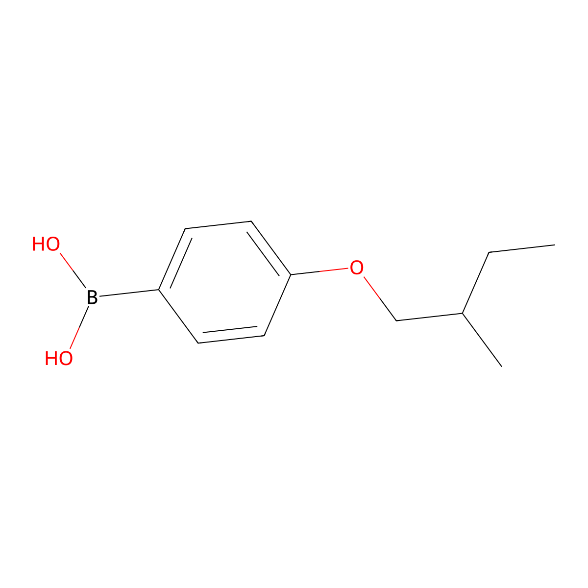 Boronic acid, [4-(2-methylbutoxy)phenyl]- molecular structure, CAS 120772-46-5