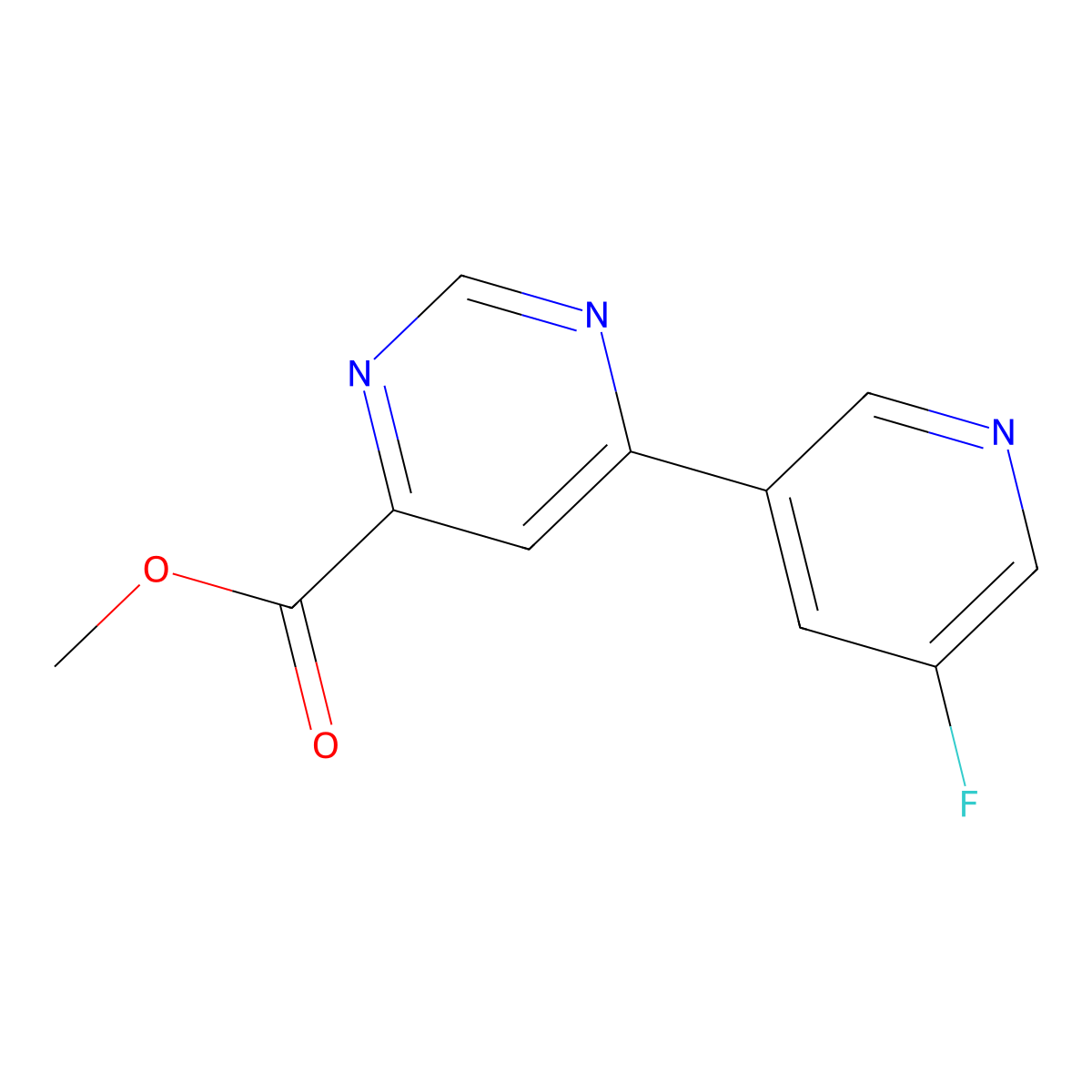 Methyl 6-(5-fluoropyridin-3-yl)pyrimidine-4-carboxylate molecular structure, CAS 1207723-76-9