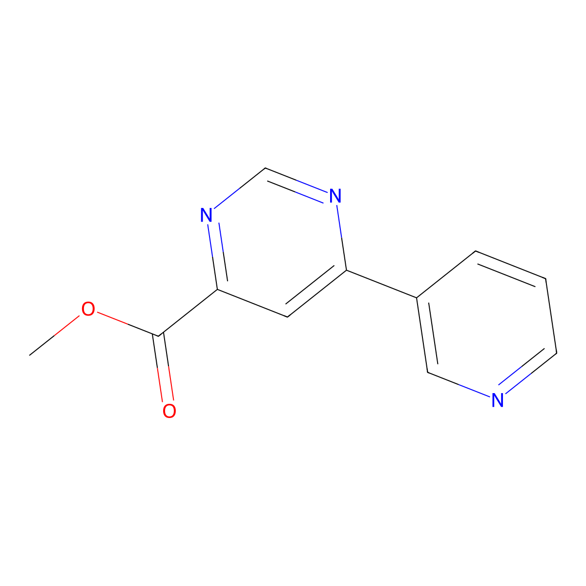 Methyl 6-(pyridin-3-yl)pyrimidine-4-carboxylate molecular structure, CAS 1207723-85-0