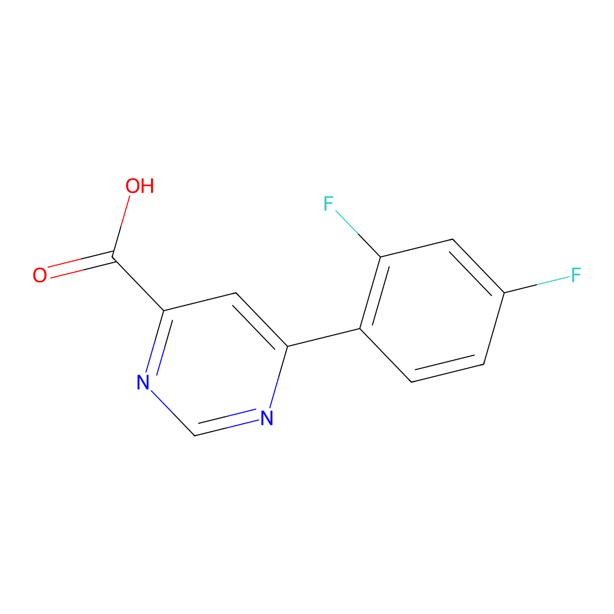 6-(2,4-Difluorophenyl)pyrimidine-4-carboxylic acid molecular structure, CAS 1207723-93-0