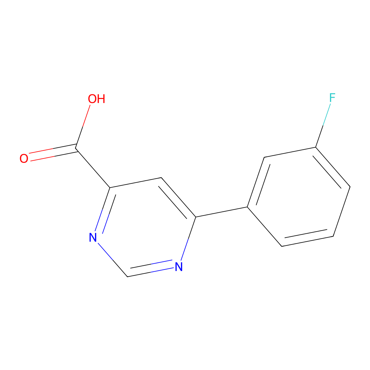 6-(3-Fluorophenyl)pyrimidine-4-carboxylic acid molecular structure, CAS 1207724-59-1