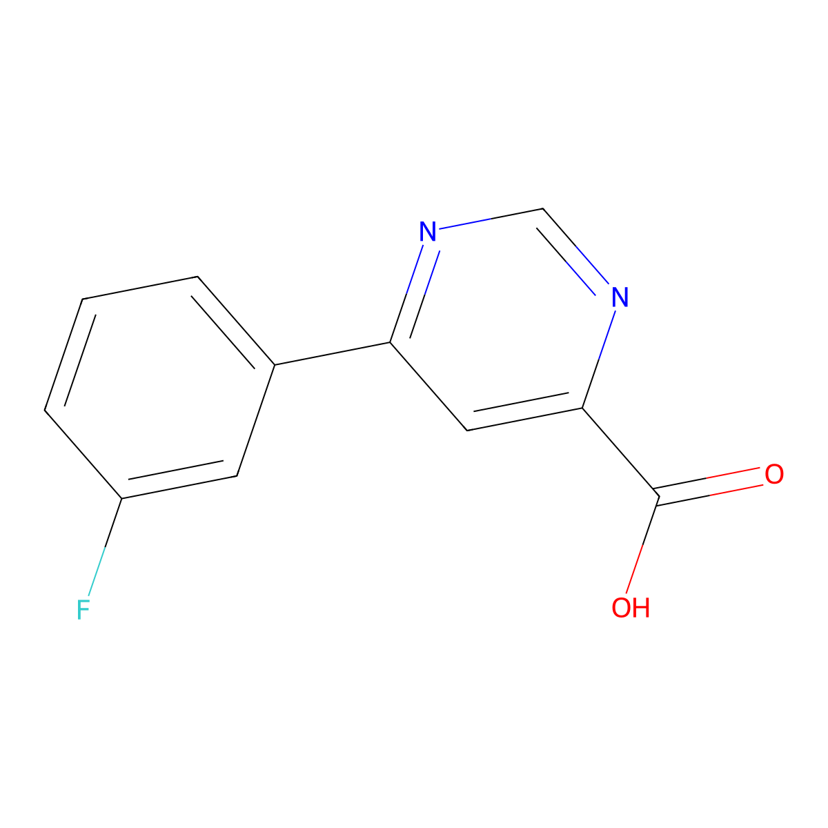 6-(3-Fluorophenyl)pyrimidine-4-carboxylic acid molecular structure, CAS 1207724-59-1