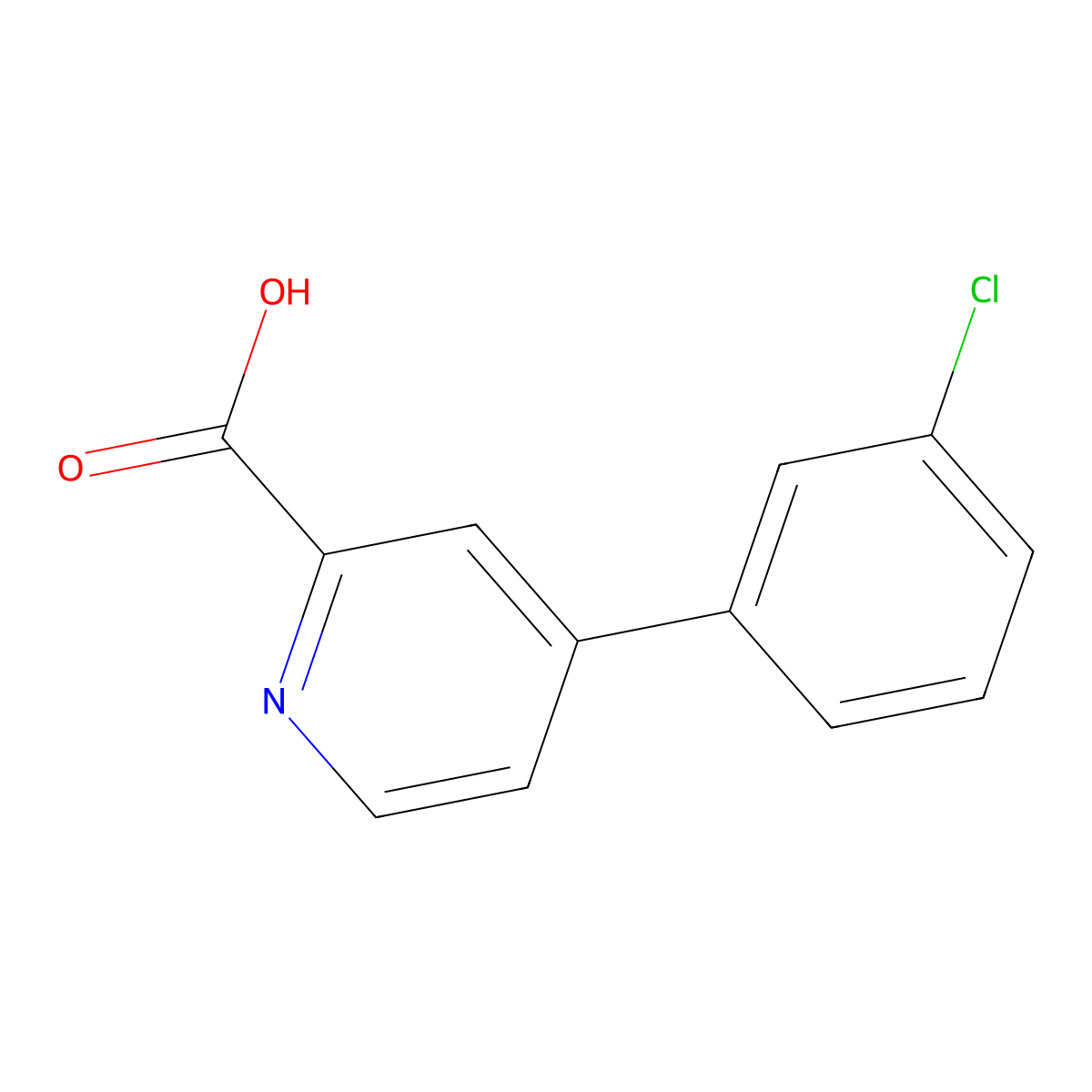 4-(3-Chlorophenyl)picolinic acid molecular structure, CAS 1207725-34-5