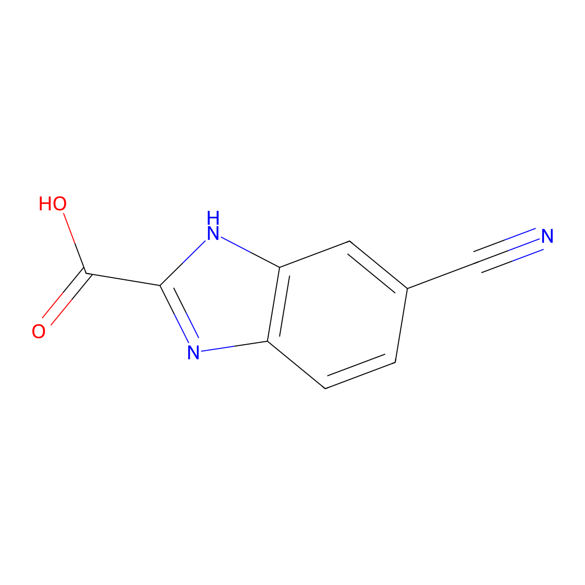 5-cyano-1H-benzo[d]imidazole-2-carboxylic acid molecular structure, CAS 1207725-95-8