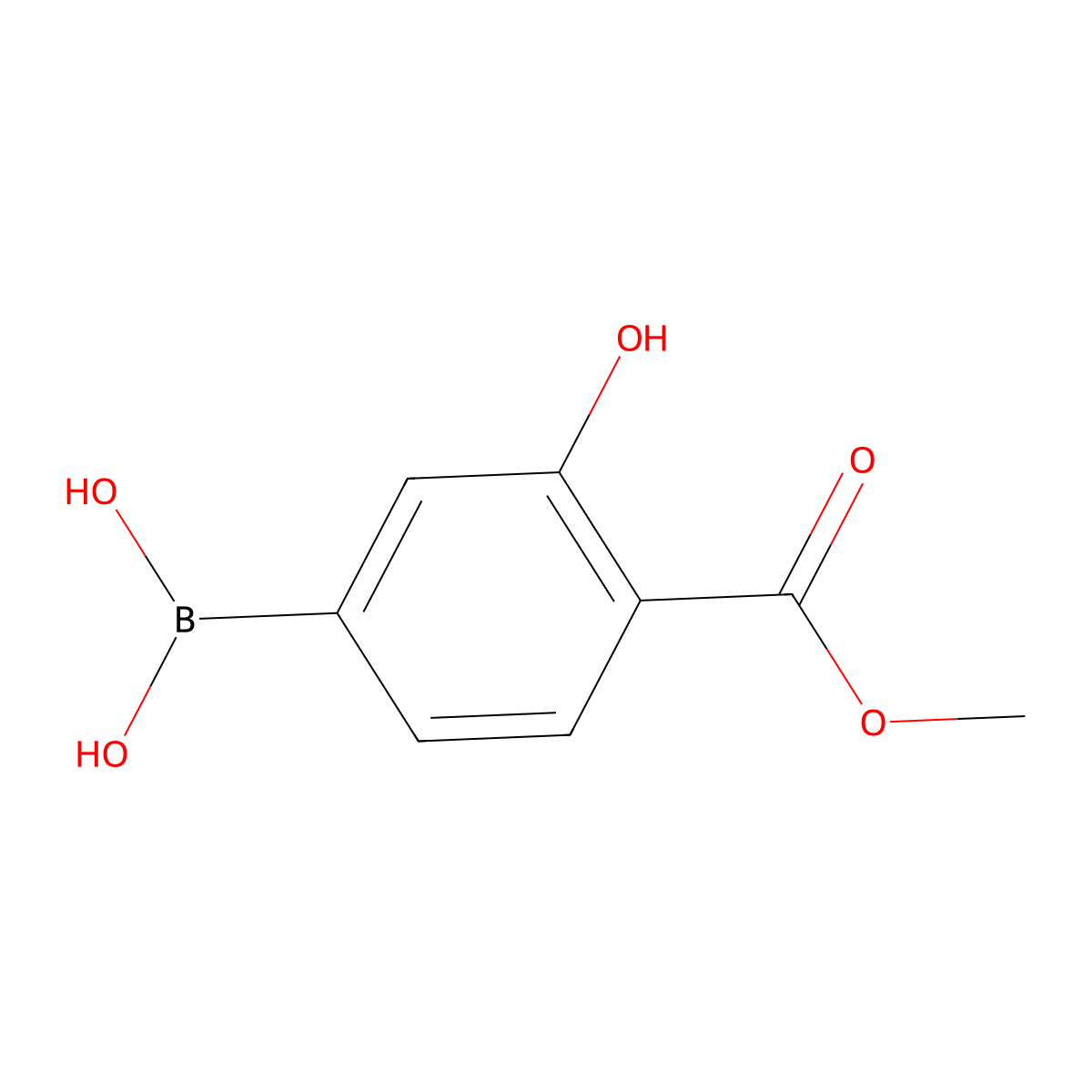 3-Hydroxy-4-(methoxycarbonyl)phenylboronic acid molecular structure, CAS 1207726-24-6