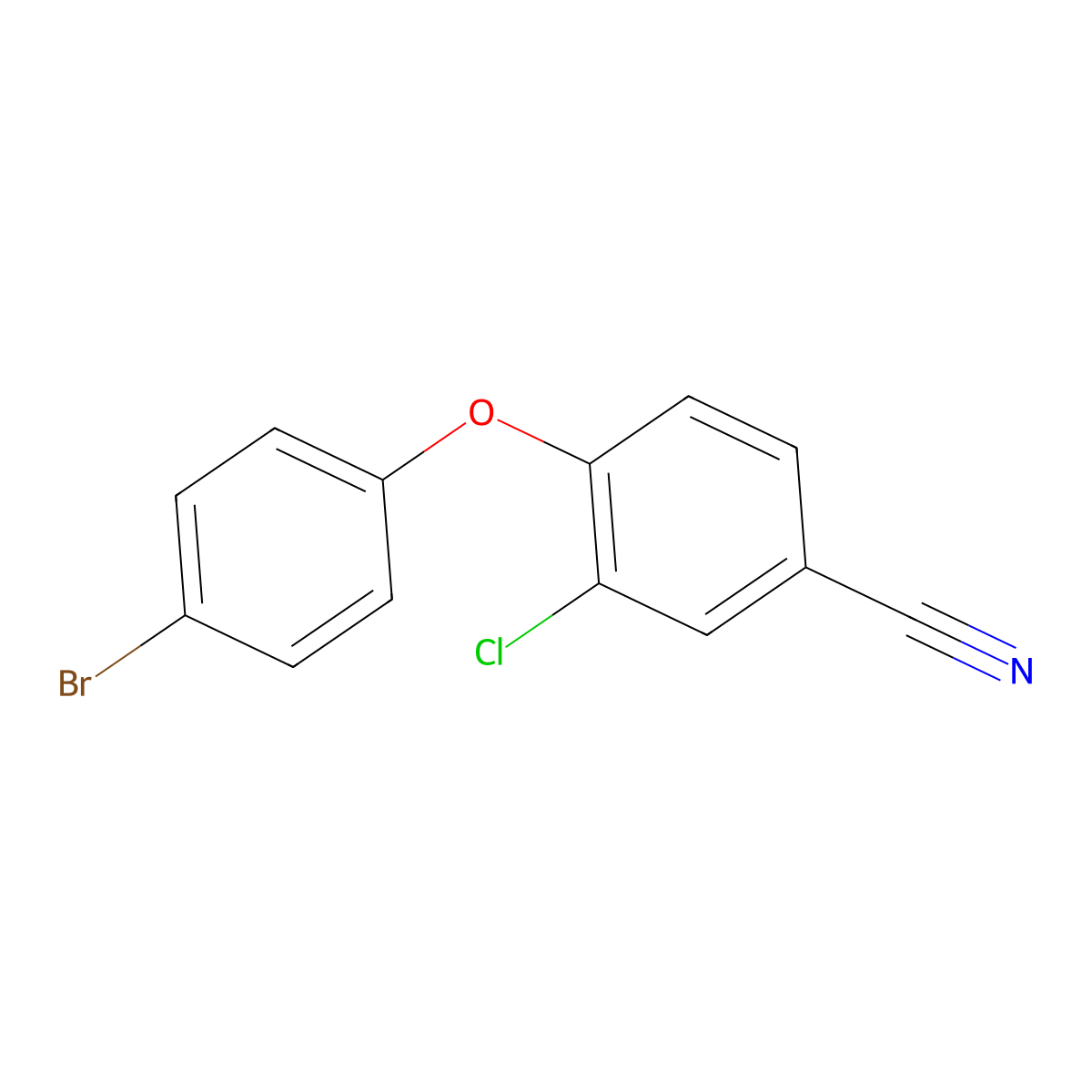 4-(4-Bromophenoxy)-3-chlorobenzonitrile molecular structure, CAS 1207731-14-3