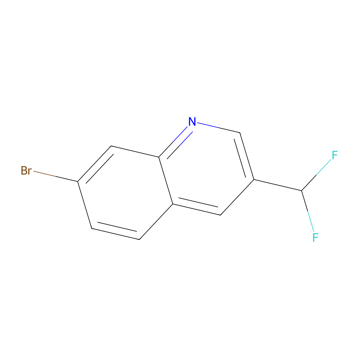 7-Bromo-3-(difluoromethyl)quinoline molecular structure, CAS 1207747-91-8