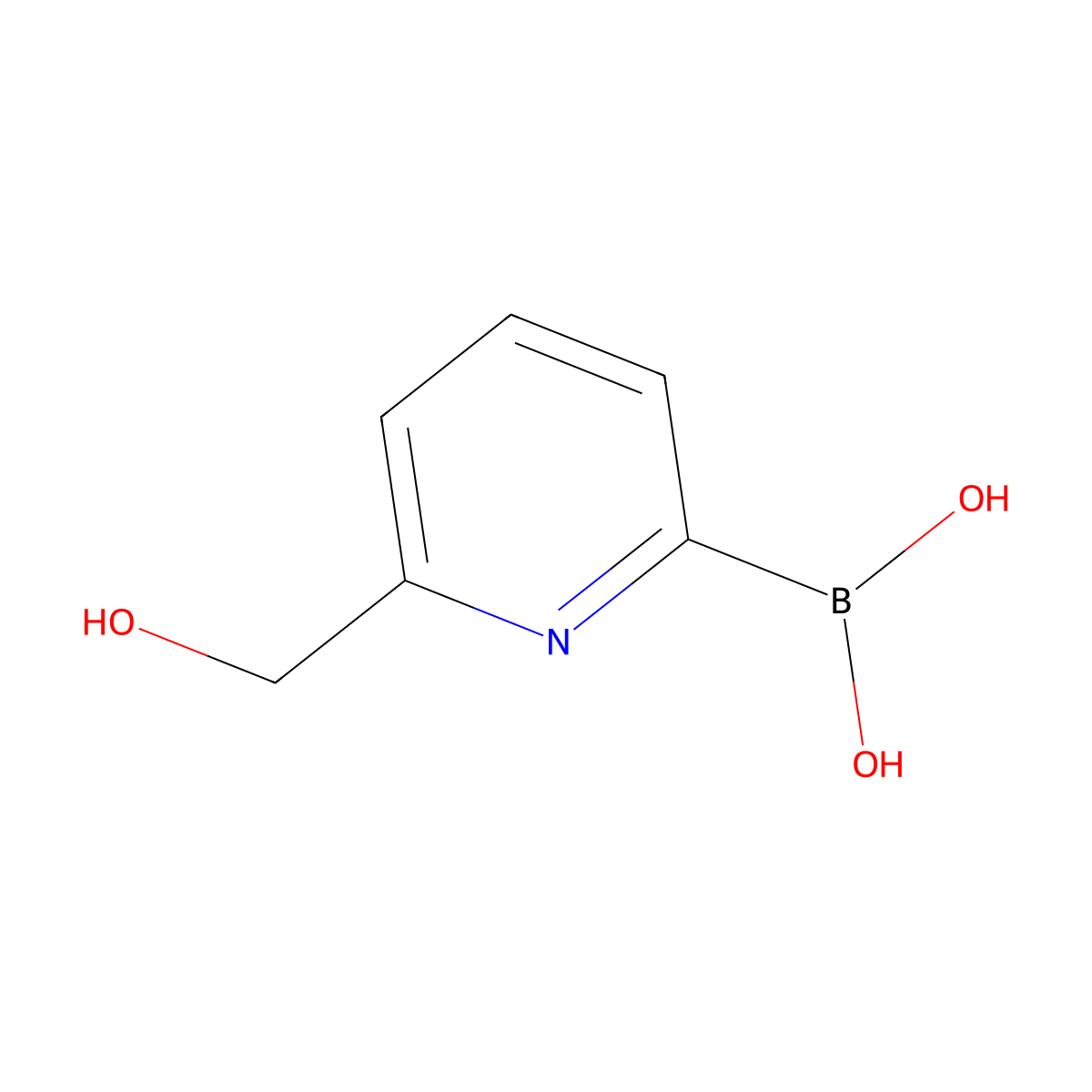 (6-(Hydroxymethyl)pyridin-2-yl)boronic acid molecular structure, CAS 1207749-62-9