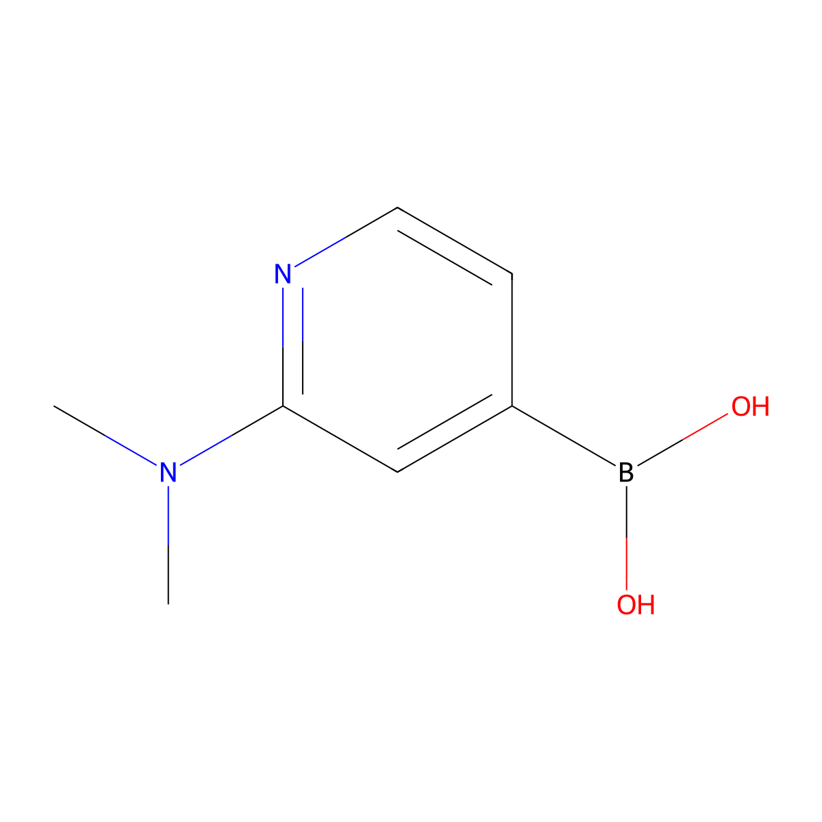 (2-(Dimethylamino)pyridin-4-yl)boronic acid molecular structure, CAS 1207749-70-9