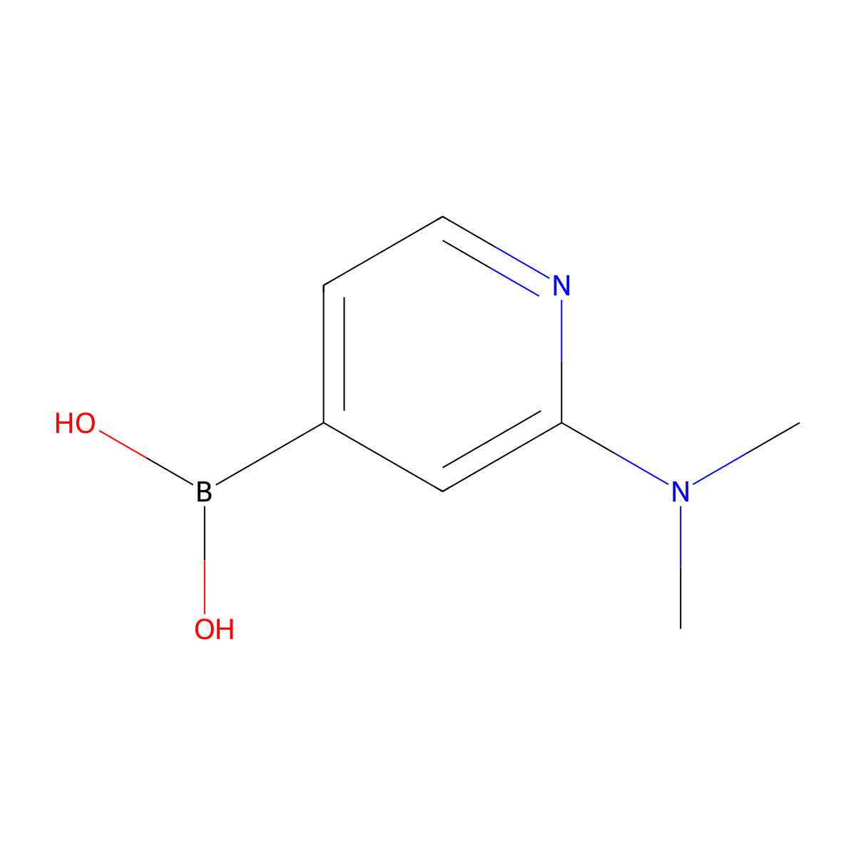 (2-(Dimethylamino)pyridin-4-yl)boronic acid molecular structure, CAS 1207749-70-9