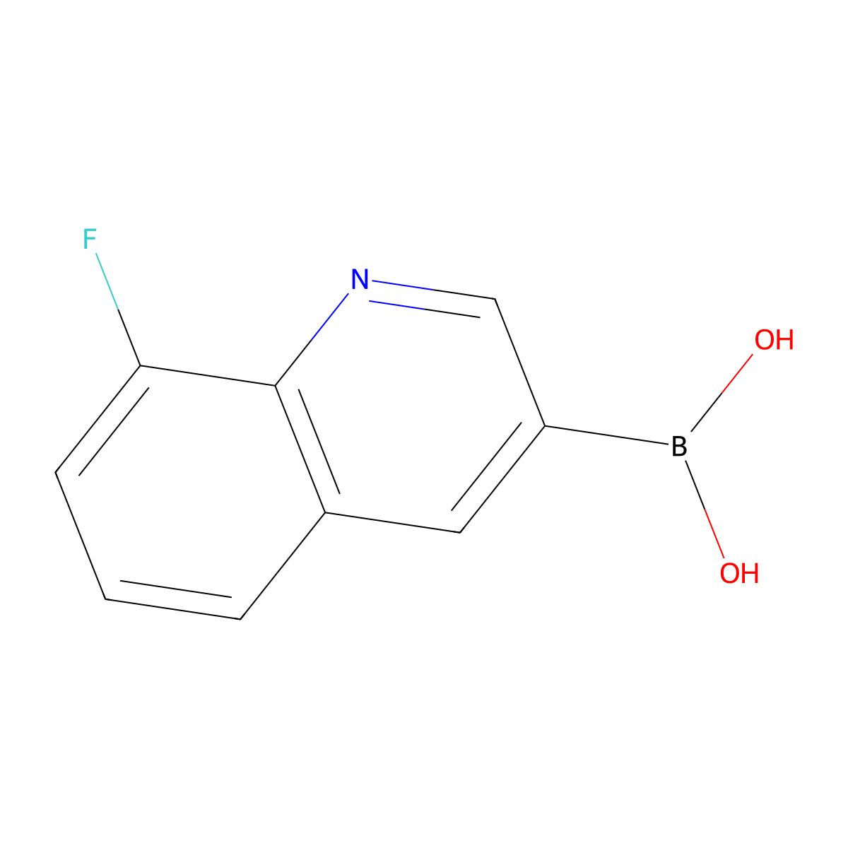 (8-Fluoroquinolin-3-yl)boronic acid molecular structure, CAS 1207750-07-9