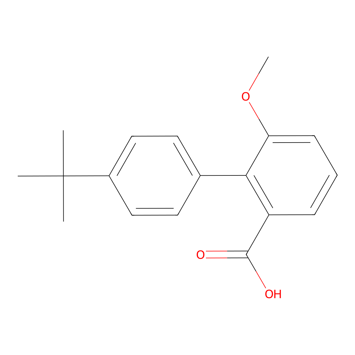 4'-(1,1-Dimethylethyl)-6-methoxy[1,1'-biphenyl]-2-carboxylic acid molecular structure, CAS 1207755-14-3