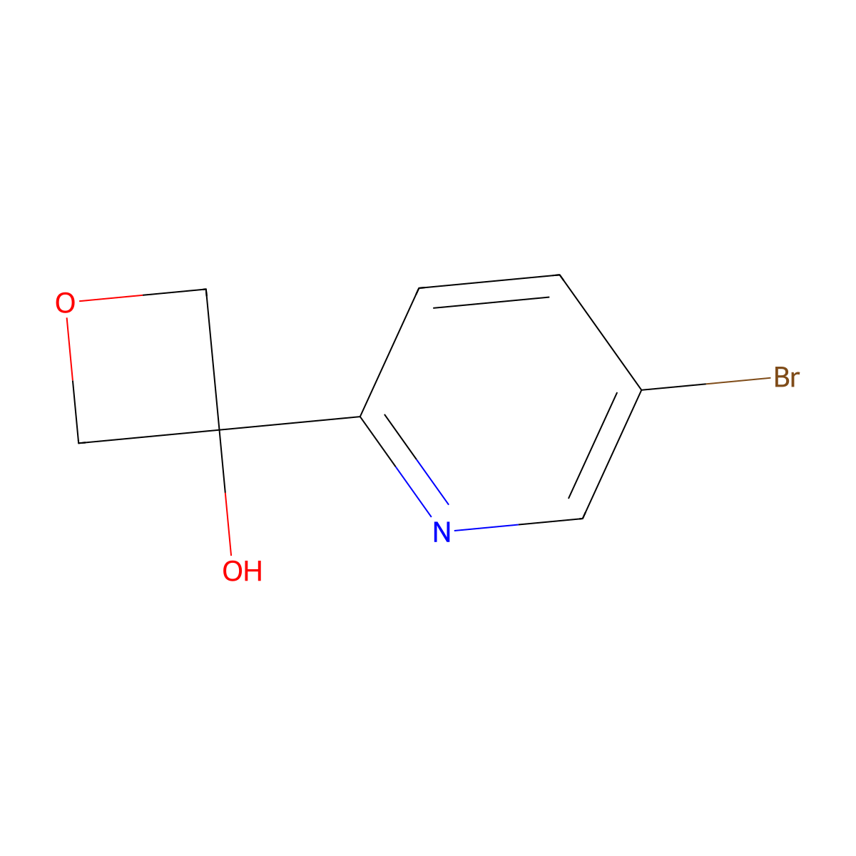 3-(5-Bromopyridin-2-yl)oxetan-3-ol molecular structure, CAS 1207758-80-2