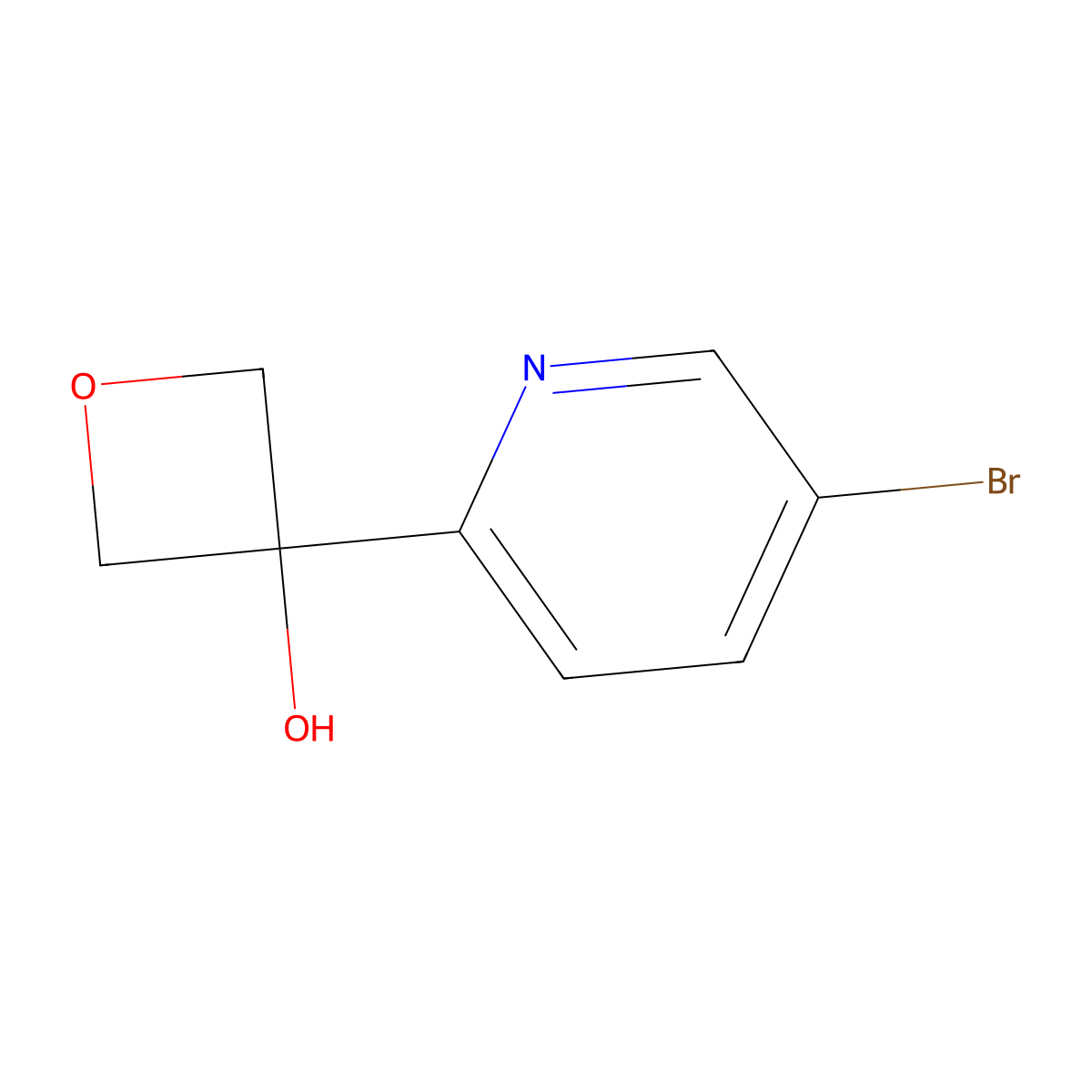 3-(5-Bromopyridin-2-yl)oxetan-3-ol molecular structure, CAS 1207758-80-2