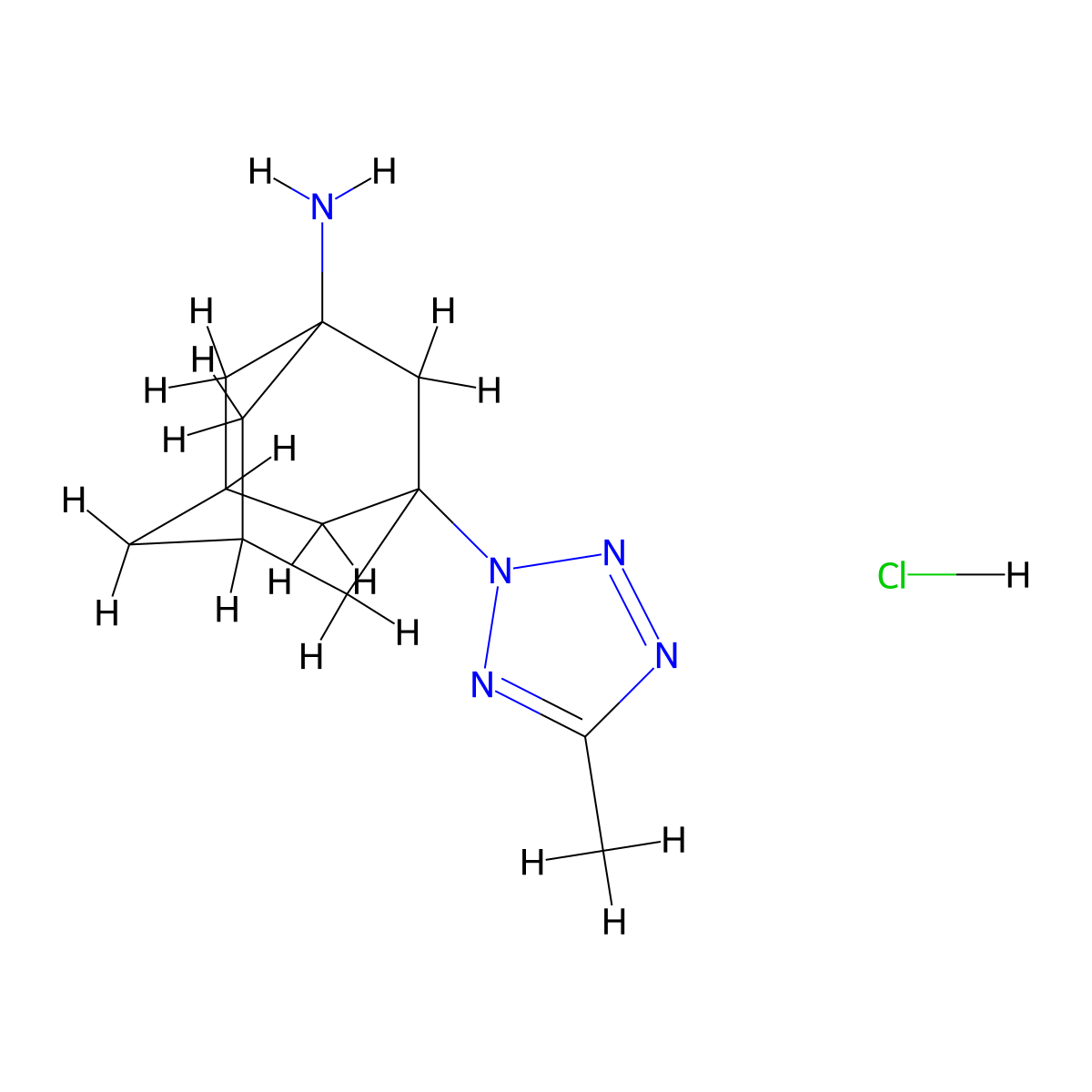 (1r,3s,5R,7S)-3-(5-methyl-2H-tetrazol-2-yl)adamantan-1-amine hydrochloride molecular structure, CAS 1207759-69-0