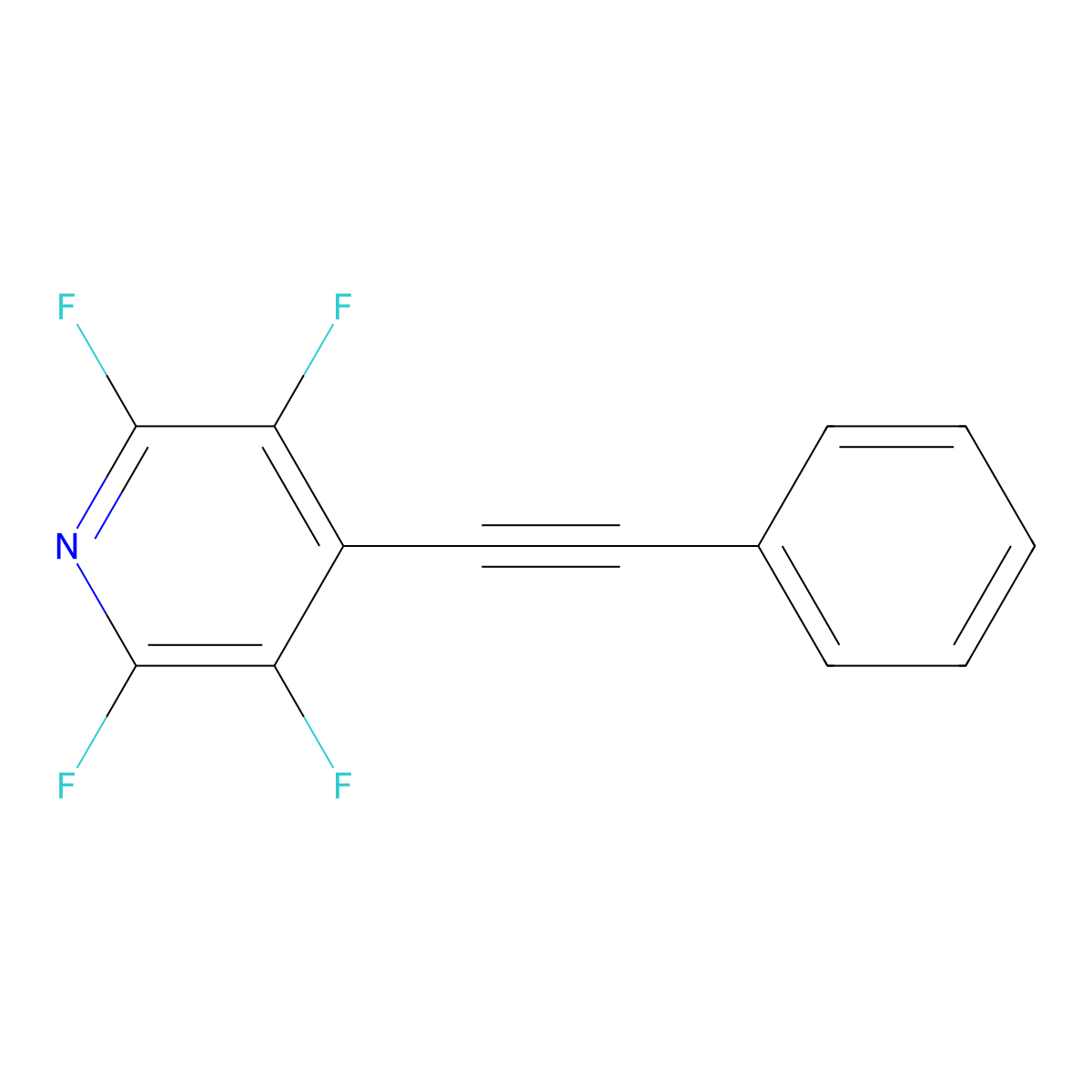2,3,5,6-Tetrafluoro-4-(2-phenylethynyl)pyridine molecular structure, CAS 120776-55-8