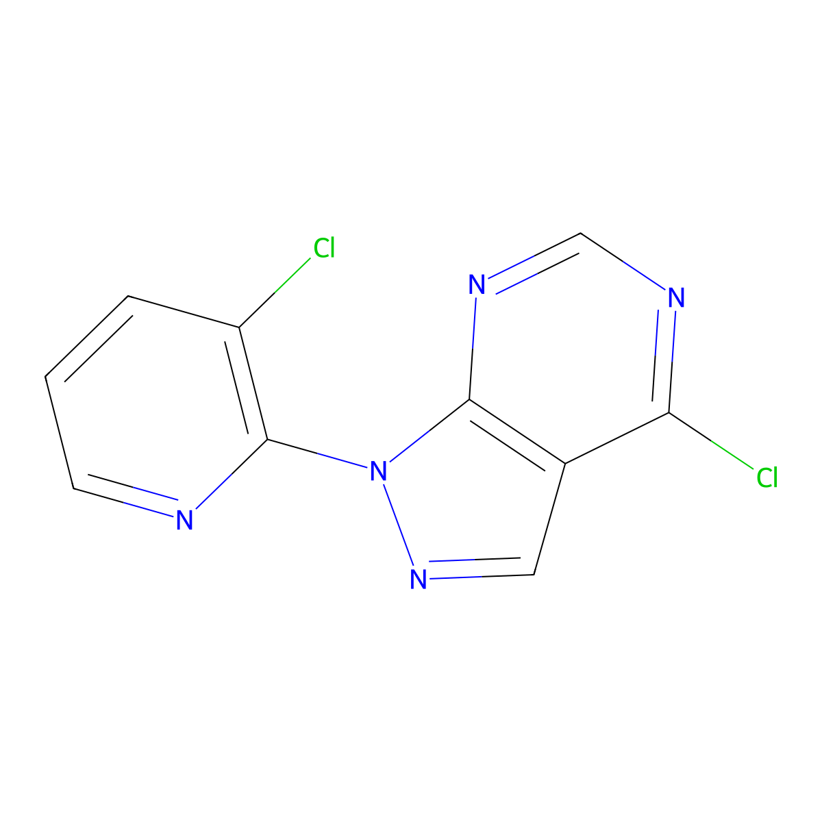 4-Chloro-1-(3-chloropyridin-2-YL)-1H-pyrazolo[3,4-D]pyrimidine molecular structure, CAS 1207826-75-2