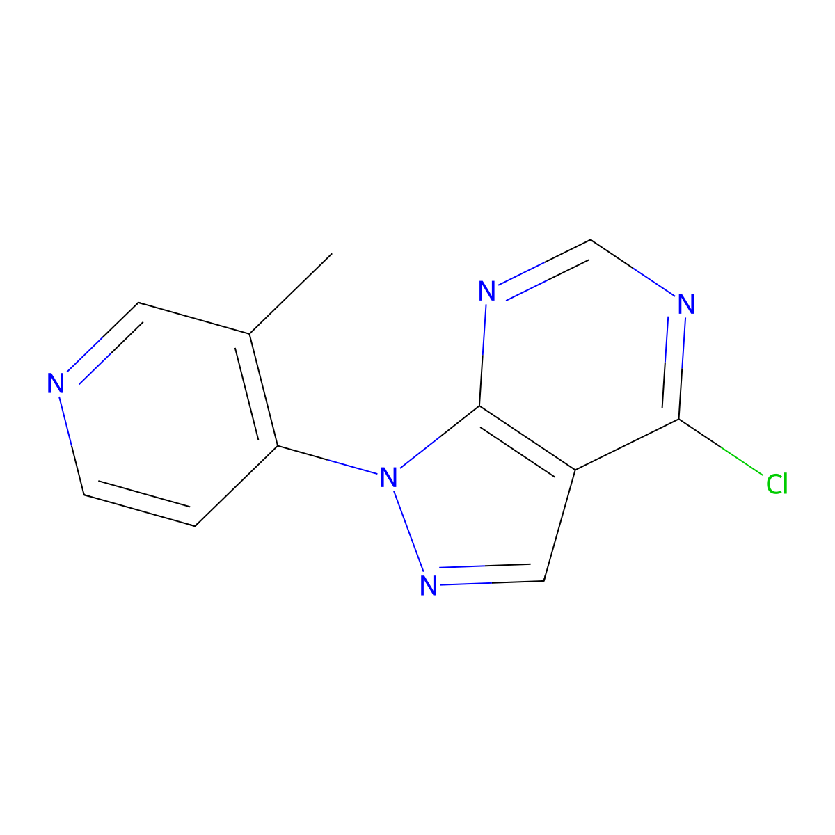 4-Chloro-1-(3-methylpyridin-4-YL)-1H-pyrazolo[3,4-D]pyrimidine molecular structure, CAS 1207827-22-2