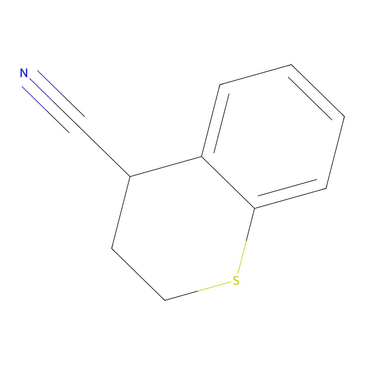 3,4-Dihydro-2H-1-benzothiopyran-4-carbonitrile molecular structure, CAS 120783-43-9