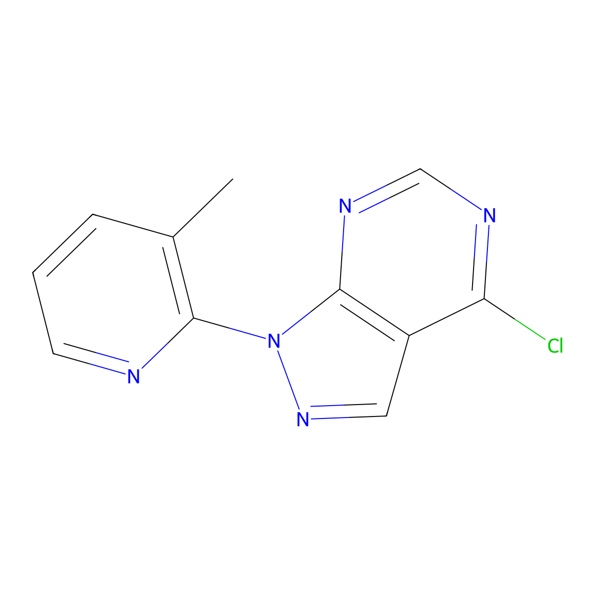 4-Chloro-1-(3-methylpyridin-2-YL)-1H-pyrazolo[3,4-D]pyrimidine molecular structure, CAS 1207832-52-7