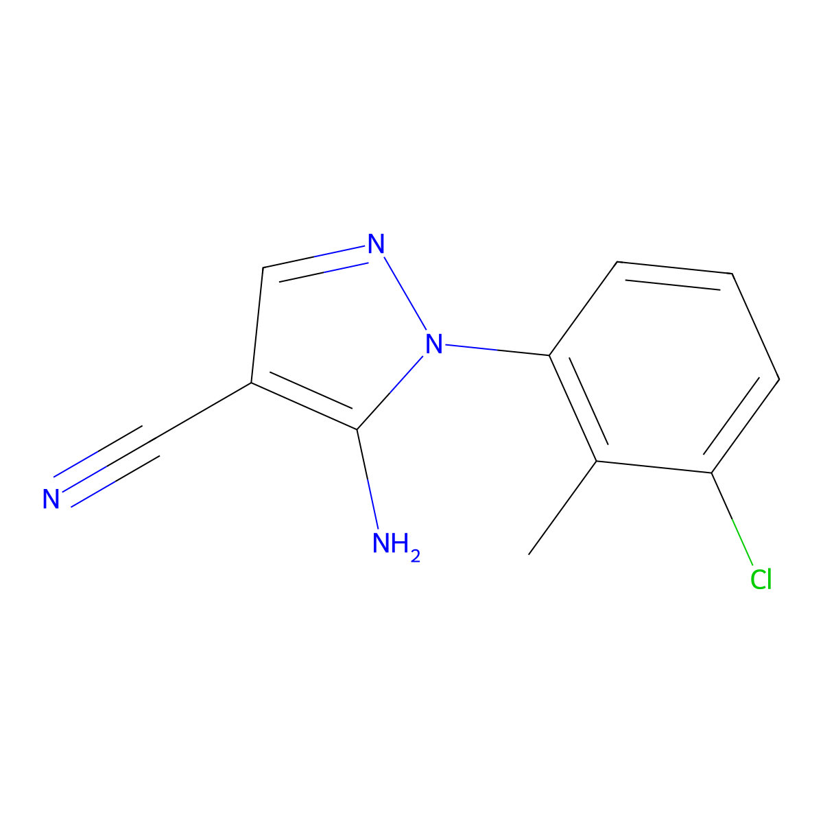 5-amino-1-(3-chloro-2-methylphenyl)-1H-pyrazole-4-carbonitrile molecular structure, CAS 1207832-99-2