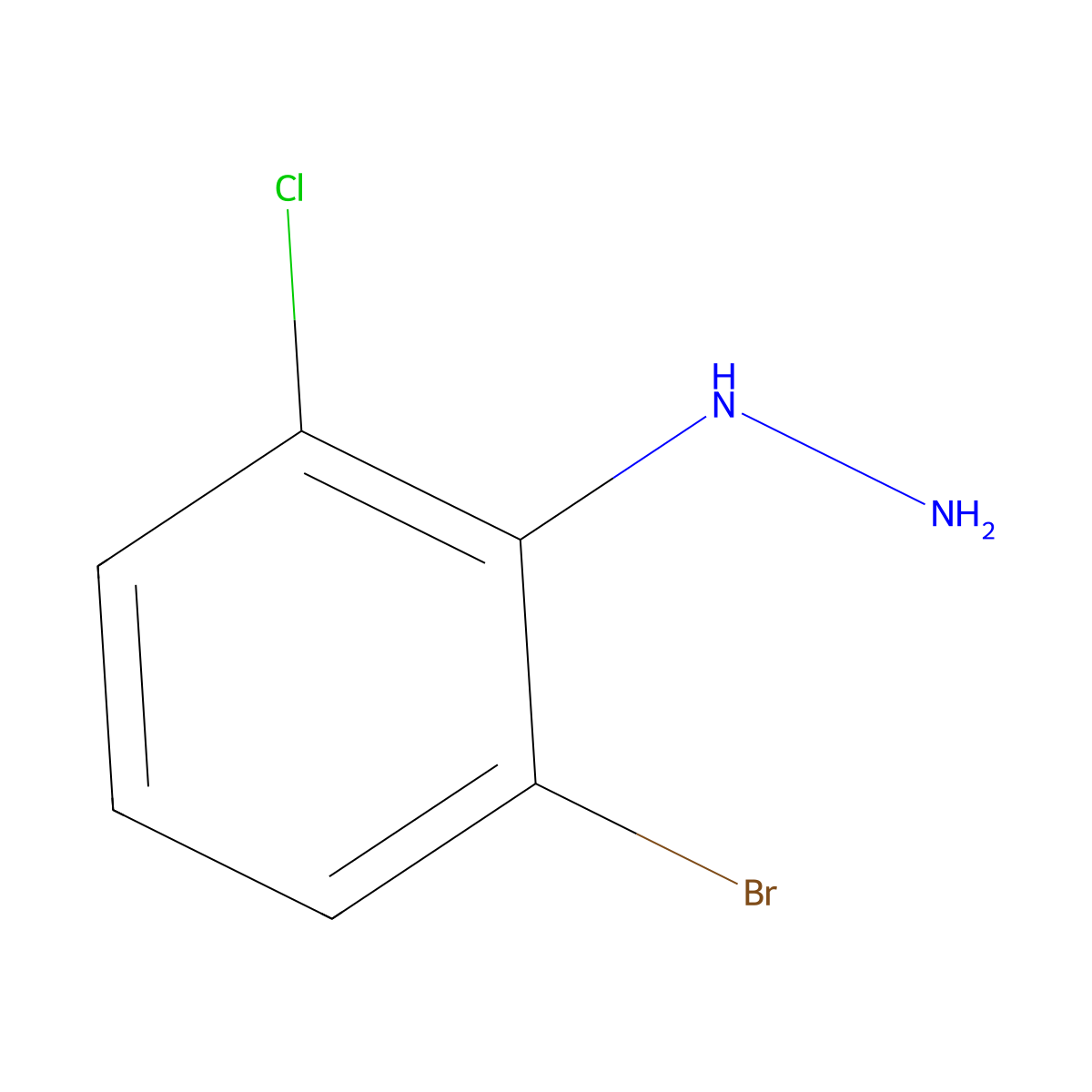 (2-Bromo-6-chlorophenyl)hydrazine molecular structure, CAS 1207833-08-6