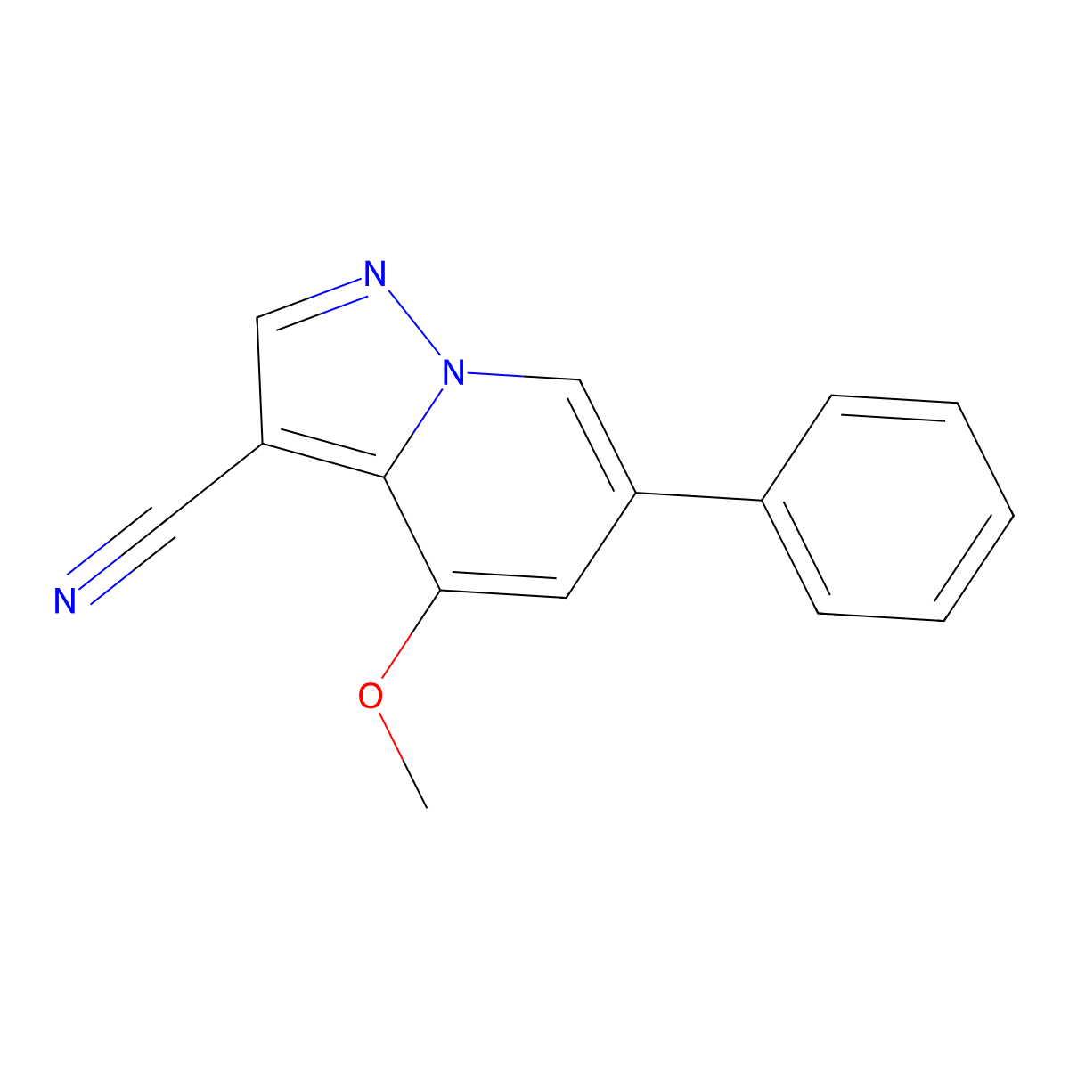 4-Methoxy-6-phenylpyrazolo[1,5-a]pyridine-3-carbonitrile molecular structure, CAS 1207836-02-9